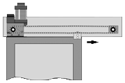 Схема автоматизации подвесных ворот с неподвижным приводом